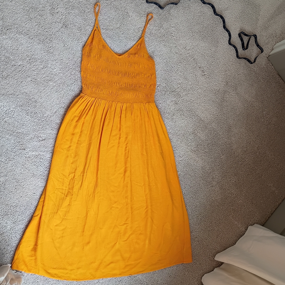 wild fable Spaghetti-Strap Midi Dress in Mustard Yellow - Picture 4 of 15